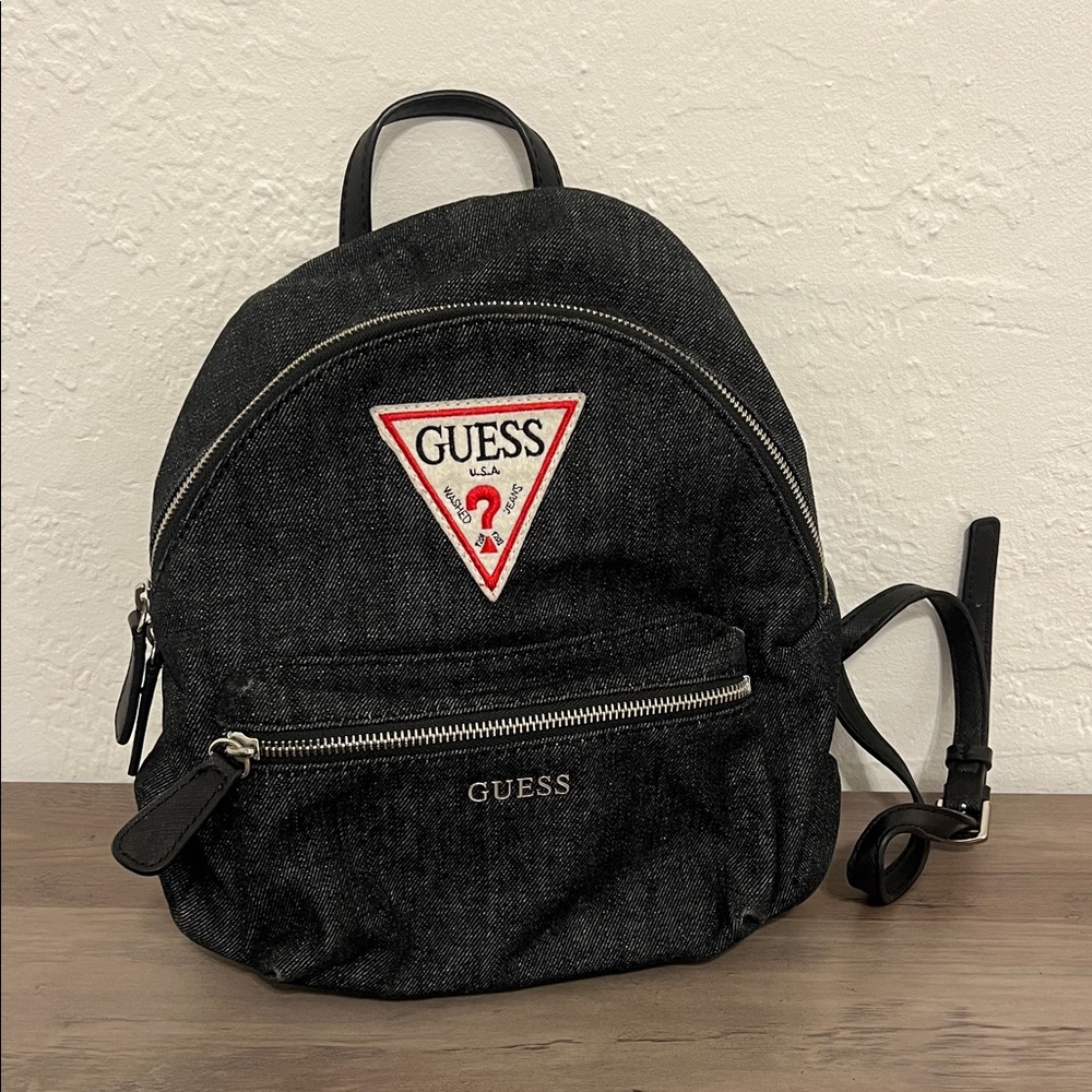 GUESS Jean Backpack with Logo Patch